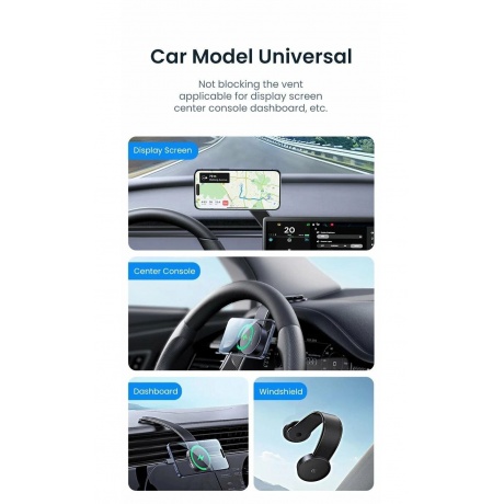 Держатель автомобильный USAMS US-ZJ079 для смартфона, черный (ZJ79ZJ01) - фото 10