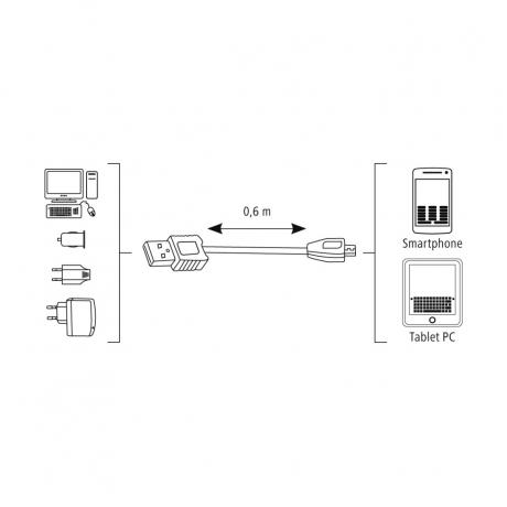 Кабель Hama 00173672 microUSB-USB 2.0 черный 0.6м - фото 3