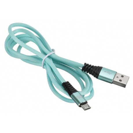 Кабель Digma USB A (m) micro USB B (m) 1.2м зеленый - фото 2