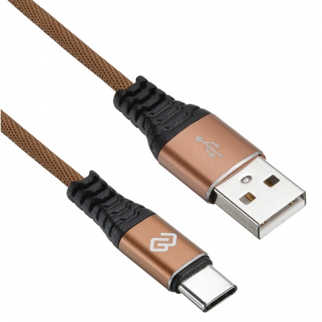 Кабель Digma USB A (m) USB Type-C (m) 0.15м коричневый - фото 1