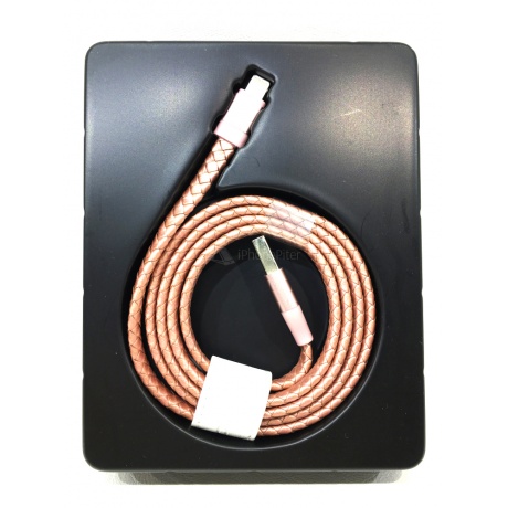 Кабель Momax Elite Link Pro Leather 1M Lighting Розовый - фото 4