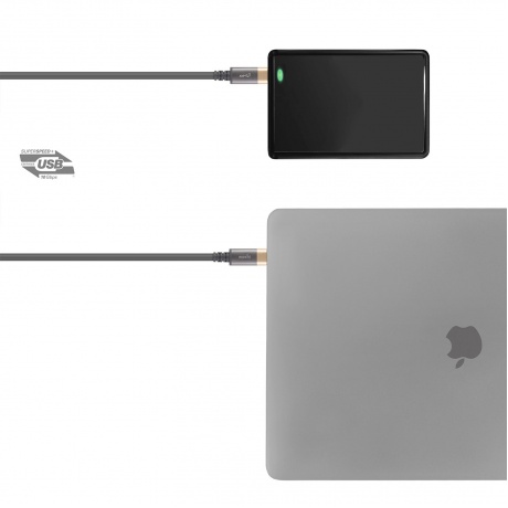 Кабель Moshi Monitor Cable USB-C to USB-C Gray - фото 3