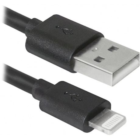 Кабель Defender USB(AM)-Lightning 1м черный - фото 1