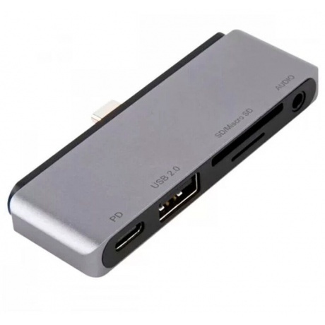 Адаптер Barn&Hollis Type-C 6 in 1 для iPad Pro, металл, серебрис...