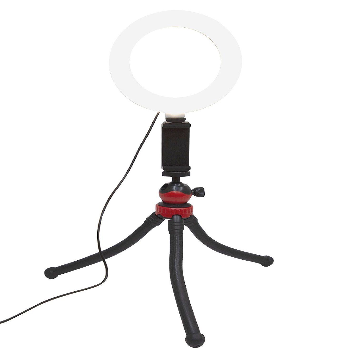 Трипод-осьминог mb mobility MRL-6 с LED светильником, черный штатив трипод для телефона mb mobility mrl 5 с кольцевой лампой черный red line 7810334