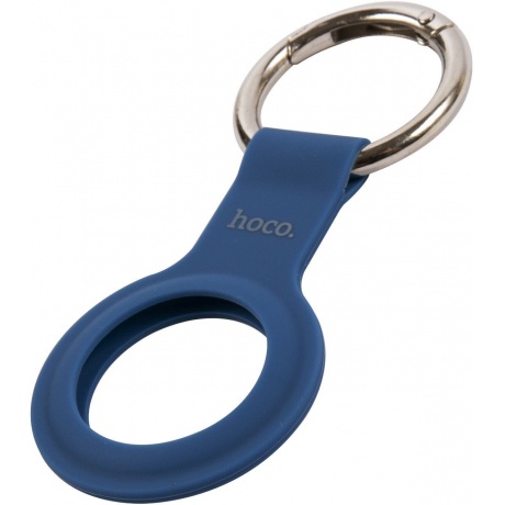Чехол-брелок Hoco для Apple AirTag, силикон+металл, голубой - фото 2