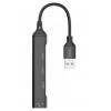 Хаб PERO MH01, USB-A TO USB 3.0+USB 2.0+USB 2.0+USB 2.0, серый