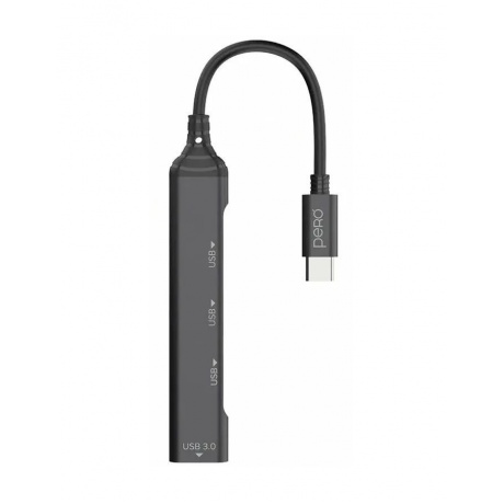 Хаб PERO MH02, USB-С TO USB 3.0+USB 2.0+USB 2.0+USB 2.0, серый - фото 2