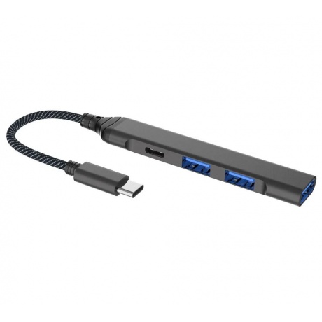 Хаб PERO MH03, USB-С TO USB-C+USB 3.0+USB 2.0+USB 2.0, серый - фото 4