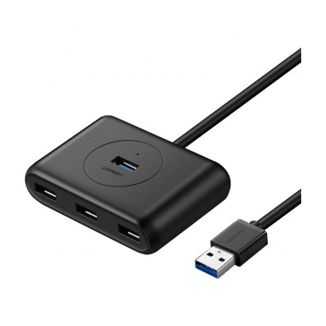 Хаб UGREEN USB концентратор 4 х USB 3.0, 1 м, цвет черный (20291) - фото 1