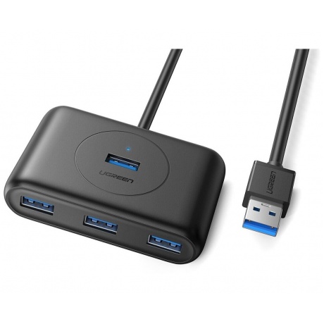 Хаб UGREEN USB концентратор 4 х USB 3.0, 1 м, цвет черный (20291) - фото 2