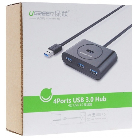 Хаб UGREEN USB концентратор 4 х USB 3.0, 1 м, цвет черный (20291) - фото 10