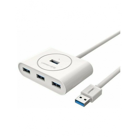 Хаб UGREEN USB концентратор USB 3.0 x 4, 1 м, цвет белый (20283) - фото 1