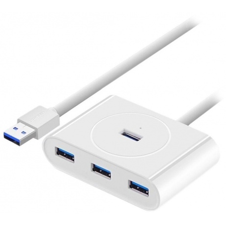 Хаб UGREEN USB концентратор USB 3.0 x 4, 1 м, цвет белый (20283) - фото 2