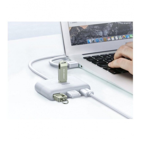 Хаб UGREEN USB концентратор USB 3.0 x 4, 1 м, цвет белый (20283) - фото 5