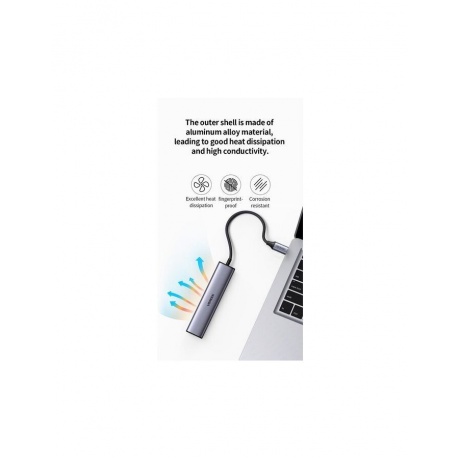 Хаб UGREEN USB концентратор USB Type-C - 3хUSB 3.0, LAN (1Gbit), PD 100W, цвет серый космос (20932) - фото 11