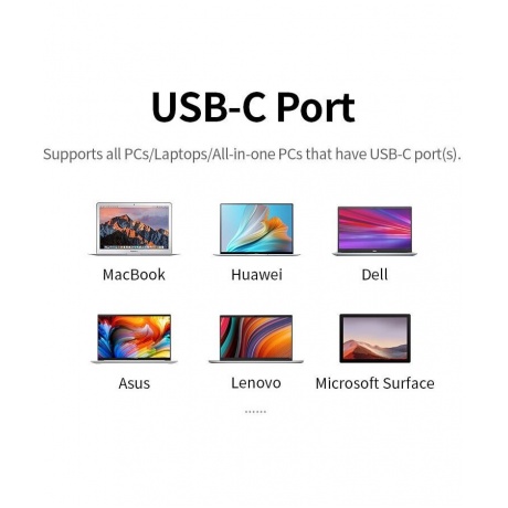 Хаб UGREEN USB концентратор USB Type-C - 3хUSB 3.0, LAN (1Gbit), PD 100W, цвет серый космос (20932) - фото 16