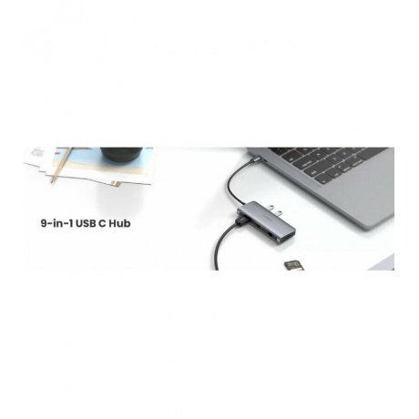 Хаб UGREEN USB концентратор 9 в 1 2 х USB 3.0, HDMI, VGA, DP, RJ45, SD/TF, PD (70301) - фото 9