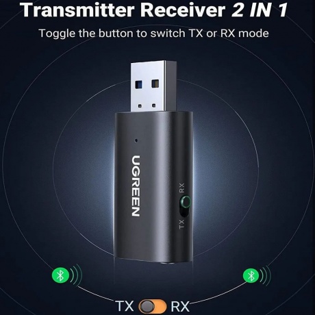Bluetooth аудио ресивер + трансмиттер UGREEN CM523-60300 Black (60300) - фото 3