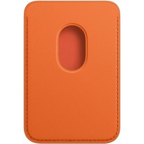 Кардхолдер оригинальный Apple iPhone Leather Wallet with MagSafe - Orange (mppy3fe) - фото 2