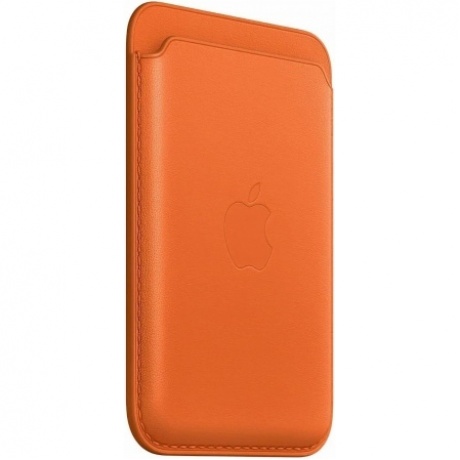 Кардхолдер оригинальный Apple iPhone Leather Wallet with MagSafe - Orange (mppy3fe) - фото 3