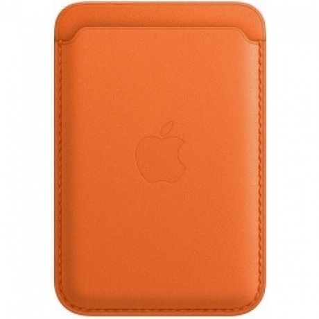 Кардхолдер оригинальный Apple iPhone Leather Wallet with MagSafe - Orange (mppy3fe) - фото 4