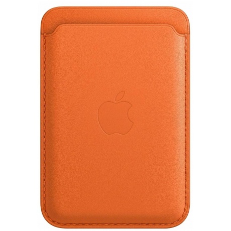 Кардхолдер оригинальный Apple iPhone Leather Wallet with MagSafe - Orange (mppy3fe) - фото 1
