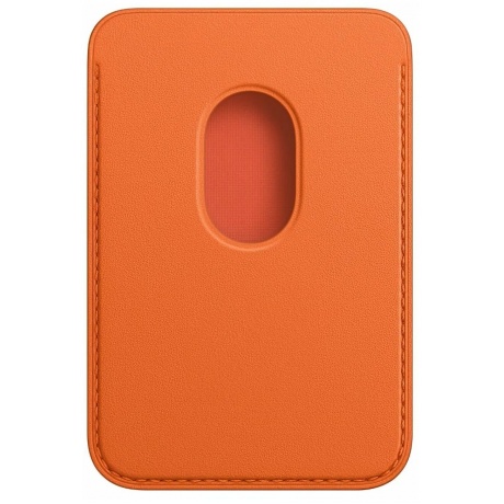 Кардхолдер оригинальный Apple iPhone Leather Wallet with MagSafe - Orange (mppy3fe) - фото 2