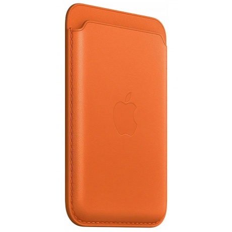 Кардхолдер оригинальный Apple iPhone Leather Wallet with MagSafe - Orange (mppy3fe) - фото 3