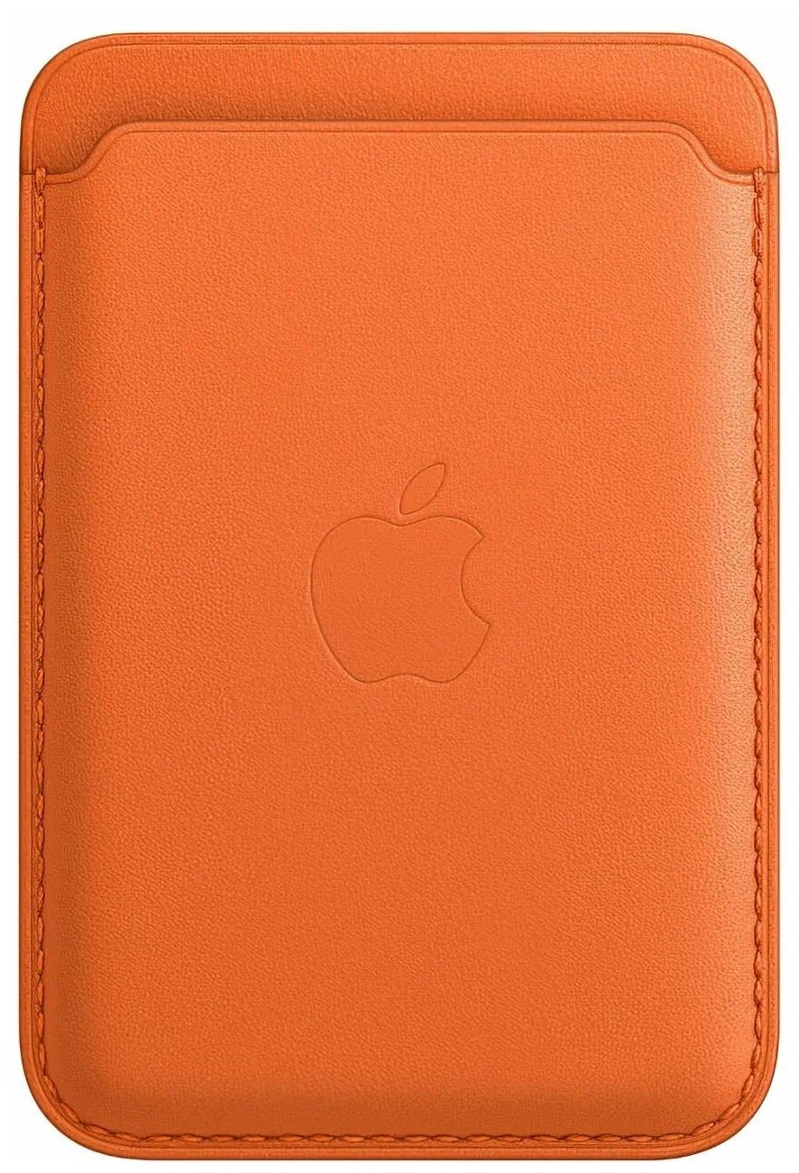 Кардхолдер оригинальный Apple iPhone Leather Wallet with MagSafe - Orange (mppy3fe) magsafe wallet визитница на магнитах держатель карточек для iphone кардхолдер для айфона темно розовый