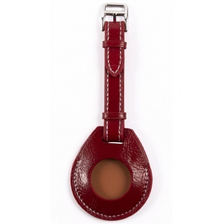 Чехол кожаный Red Line для Airtag с ремешком, красный УТ00002614...