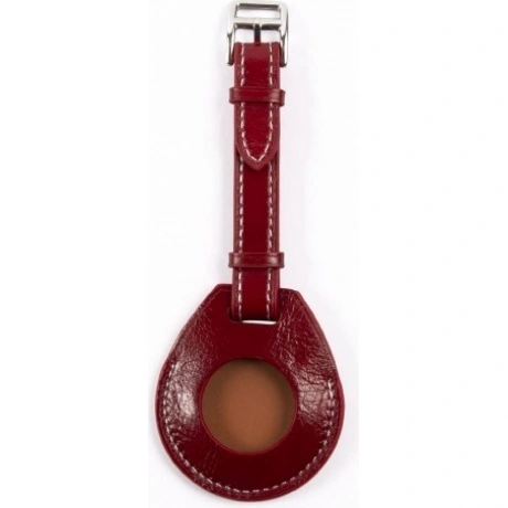 Чехол кожаный Red Line для Airtag с ремешком, красный УТ00002614...