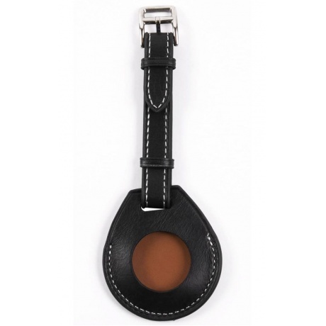 Чехол кожаный Red Line для Airtag с ремешком, черный УТ000026139