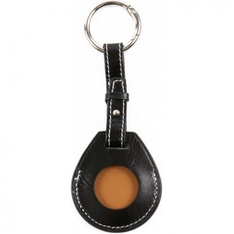 Чехол кожаный Red Line брелок для AirTag, черный УТ000026117