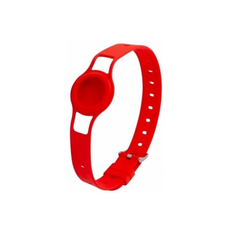 Чехол-брелок Red Line с карабином для Airtag пластик + экокожа, красный УТ000025956 - фото 1