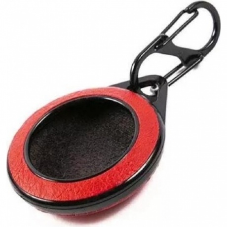 Чехол-брелок Red Line с карабином для Airtag пластик + экокожа, красный УТ000025956 - фото 3