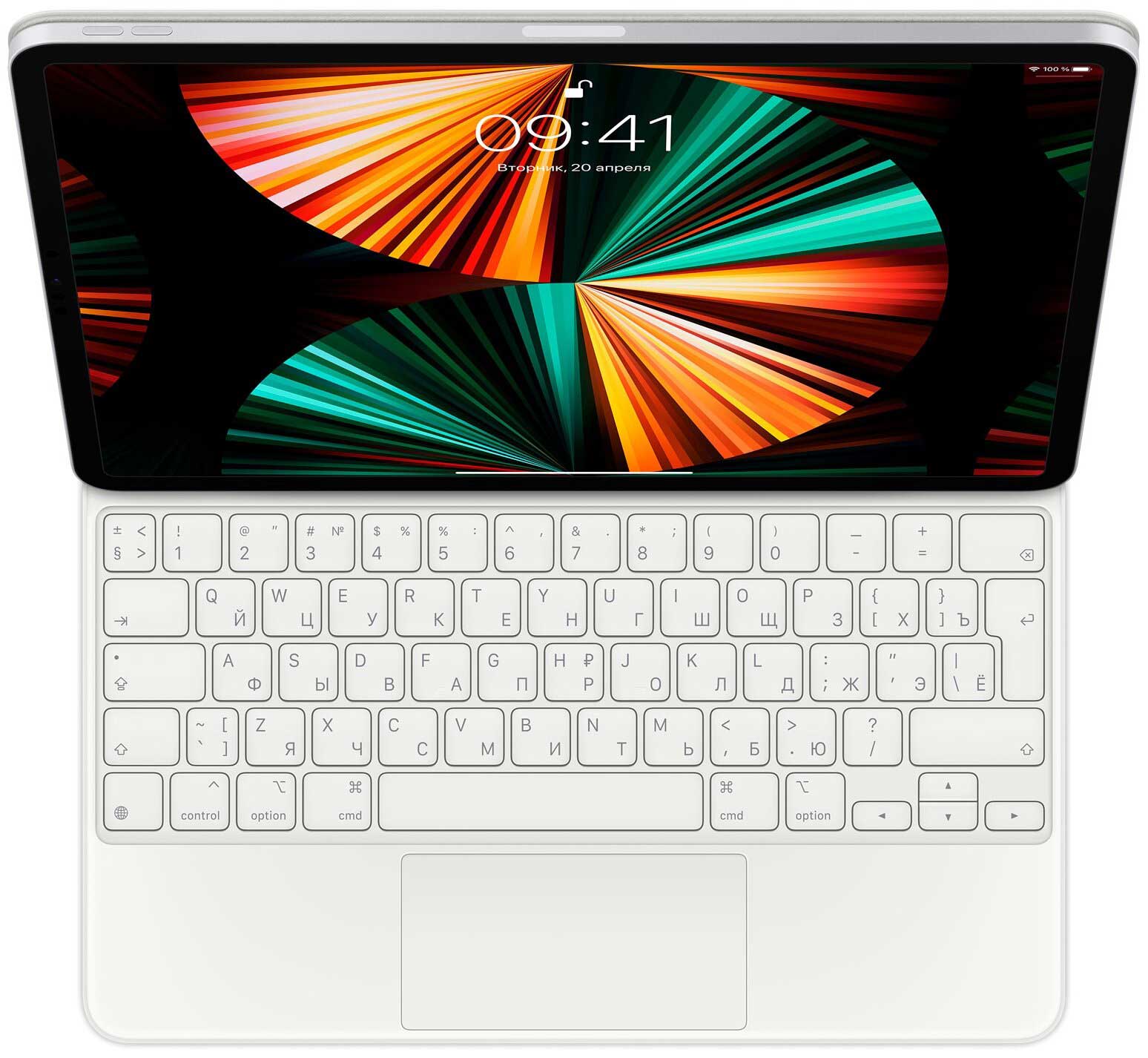 Клавиатура Apple Magic Keyboard for iPad Pro 12.9-inch (5th generation) - Russian - White apple magic keyboard ipad pro 12 9 gen 3 6 без гравировки черный