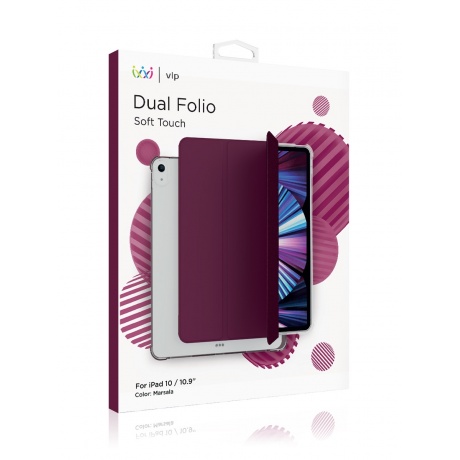 Чехол защитный VLP Dual Folio Case для iPad 10, марсала - фото 6