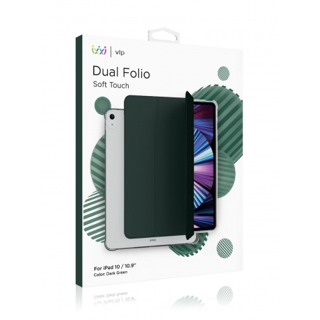 Чехол защитный VLP Dual Folio Case для iPad 10, темно-зеленый - фото 6