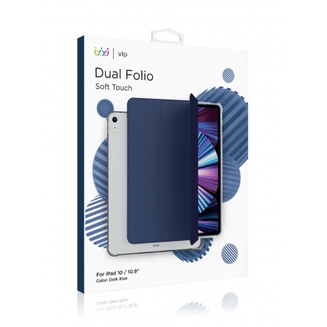Чехол защитный VLP Dual Folio Case для iPad 10, темно-синий - фото 3