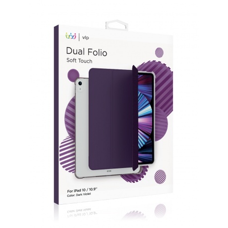 Чехол защитный VLP Dual Folio Case для iPad 10, темно-фиолетовый - фото 7