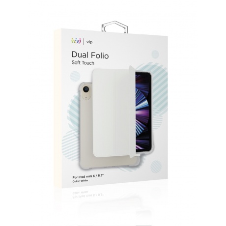 Чехол защитный VLP Dual Folio для iPad mini 6 2021, белый - фото 6