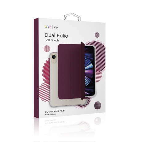 Чехол защитный VLP Dual Folio для iPad mini 6 2021, марсала - фото 3